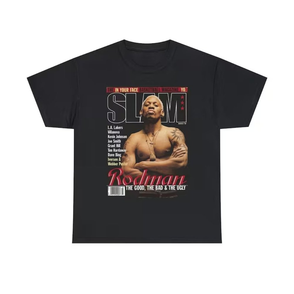Dennis Rodman Slam Basketball Mens T-Shirt, Unisex Design T-Shirt For Fan Tee